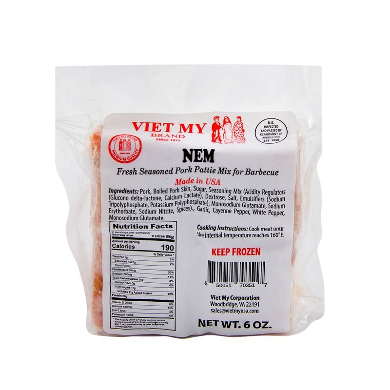 Viet My Brand, Nem, Seasoned Pork Patties (NAM)